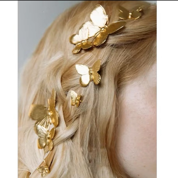 Luxurious Gold Butterfly Hair Accessories Set - Picture 1 of 9